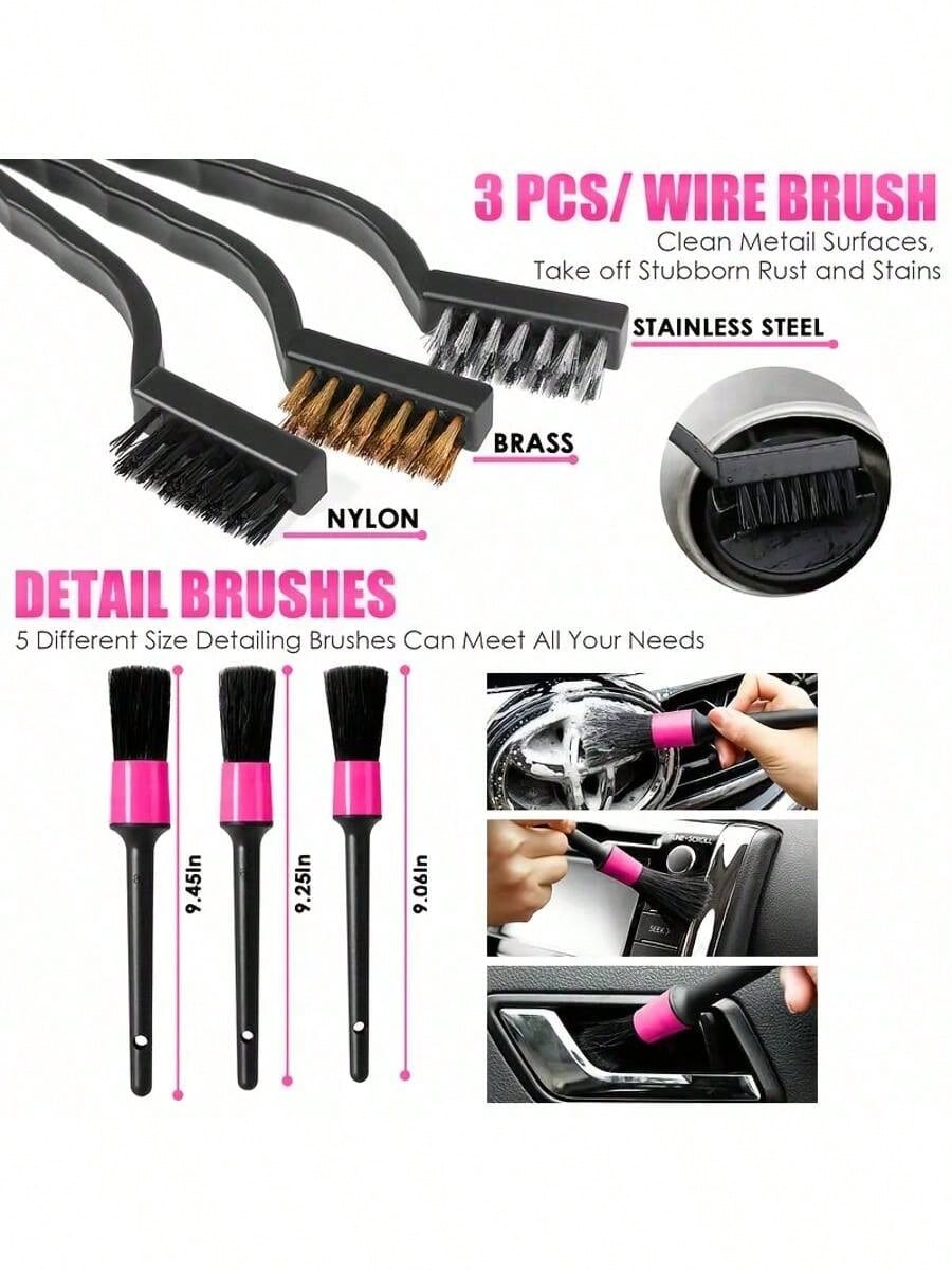 25pcs Car Cleaning Wash Kit In - Interior Detailing Kit บทวิจารณ์และราคา