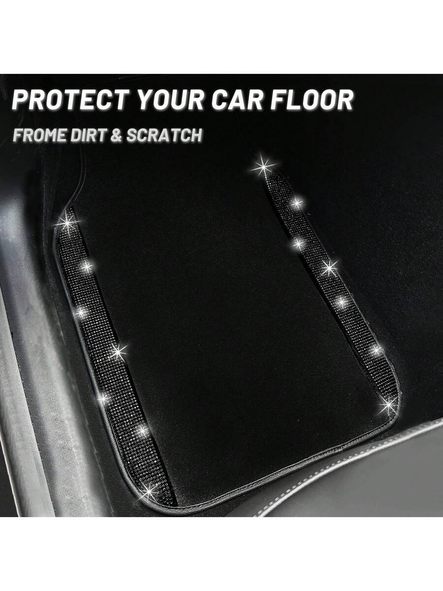 Bling Car Floor Mats Set With  - Dirt Brush Interior บทวิจารณ์และราคา