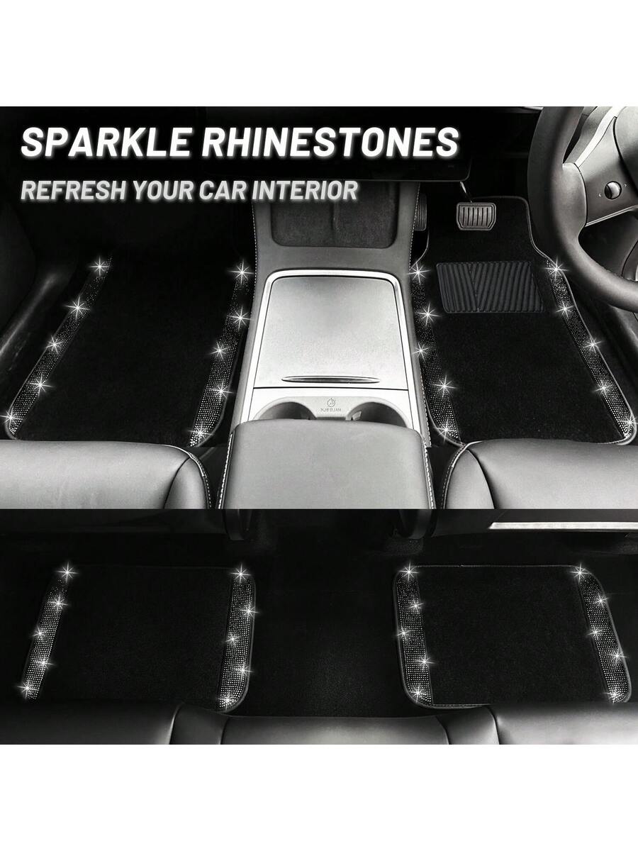 Bling Car Floor Mats Set With  - Dirt Brush Interior บทวิจารณ์และราคา