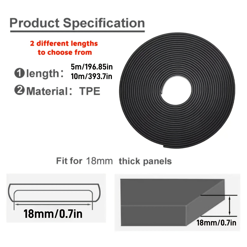 5M Flexible TPE Edge Banding T - Trim Restorer Plastic บทวิจารณ์และราคา