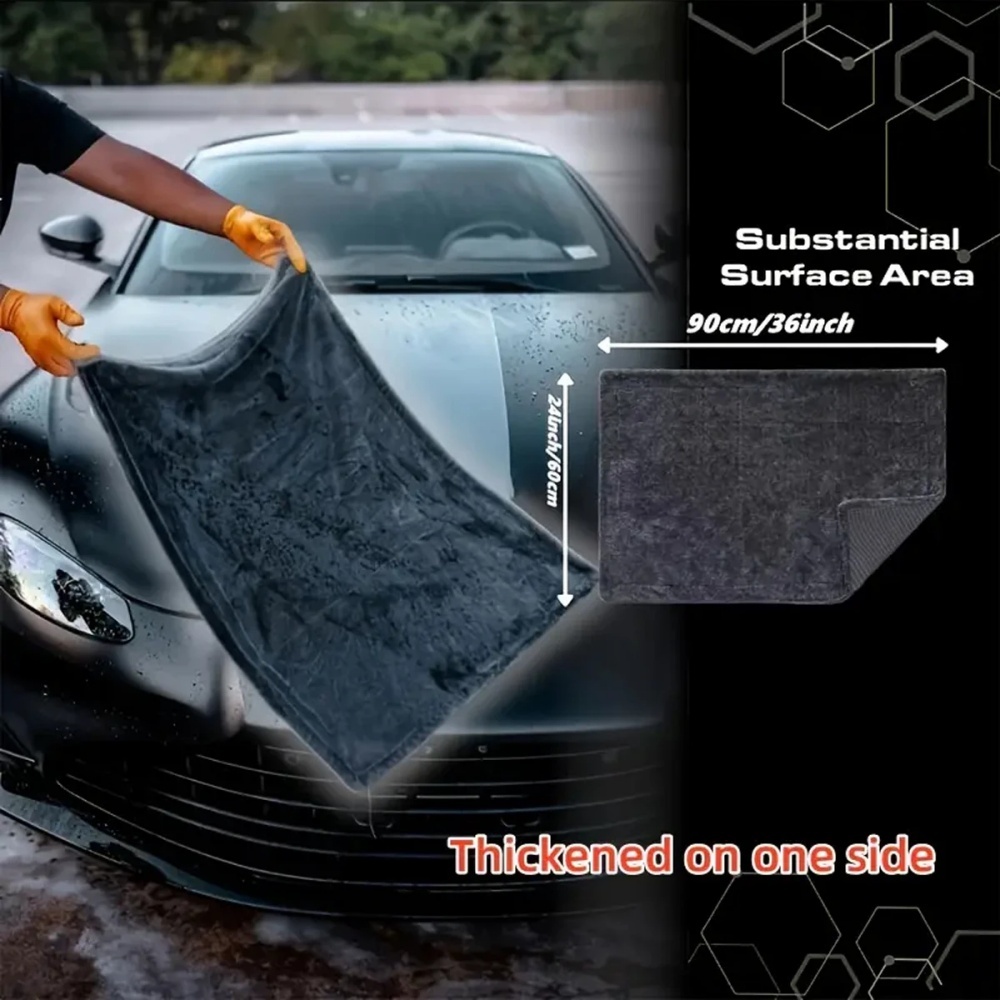 Oversized Dark Gray Car Microf - Microfiber Towel Detailing บทวิจารณ์และราคา